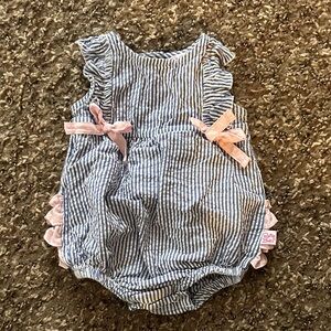 Ruffle Butts Baby Romper with Pink Bows